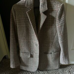 Rouje Textured Knit Jacket in Brown and Red